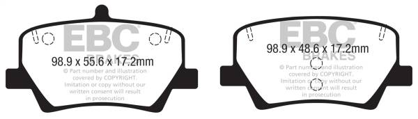 EBC - EBC 2018+ Volvo XC40 T4 Greenstuff Rear Brake Pads - DP22366
