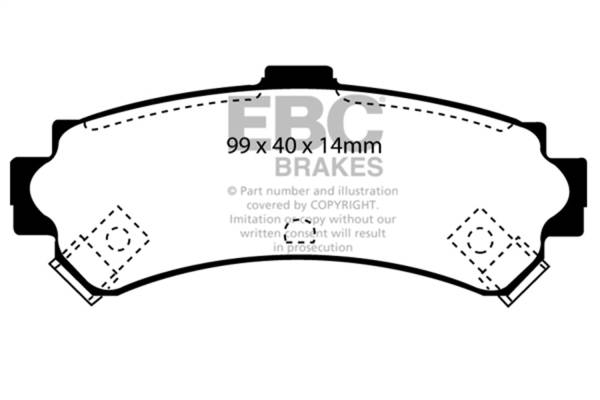 EBC - EBC 95-97 Nissan Sentra 1.6 Redstuff Rear Brake Pads - DP31067C