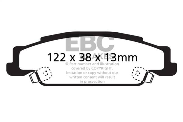 EBC - EBC 05-08 Pontiac Grand Prix 5.3 Redstuff Rear Brake Pads - DP31646/2C