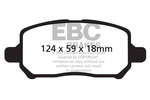 EBC - EBC 05-10 Chevrolet Cobalt 2.2 4 Lug Redstuff Front Brake Pads - DP31660C