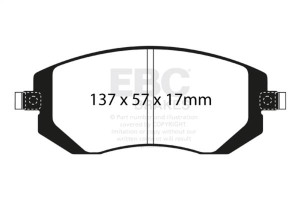 EBC - EBC 04-06 Saab 9-2X 2.0 Turbo Redstuff Front Brake Pads - DP31661C