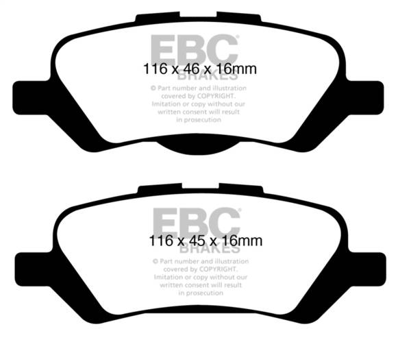 EBC - EBC 08+ Toyota Venza 2.7 Redstuff Rear Brake Pads - DP31852C