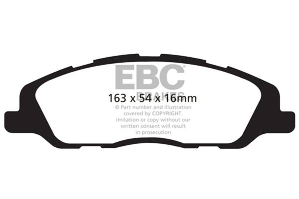EBC - EBC 13-14 Ford Mustang 3.7 (A/T+Performance Pkg) Redstuff Front Brake Pads - DP31868C