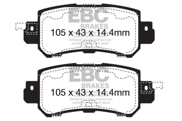 EBC - EBC 12+ Mazda CX-5 2 Redstuff Rear Brake Pads - DP32135C