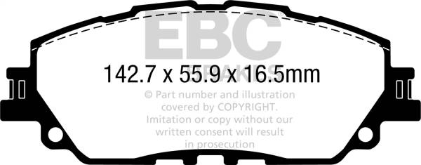 EBC - EBC 2019+ Lexus ES300H 2.5L Hybrid Redstuff Front Brake Pads - DP32378C