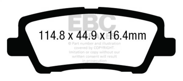 EBC - EBC 12+ Cadillac ATS 2.0 Turbo Redstuff Rear Brake Pads - DP33012C
