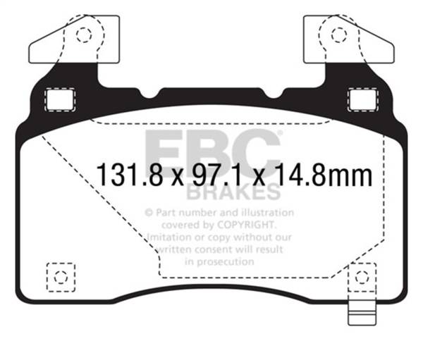 EBC - EBC 14+ Cadillac CTS Vsport 3.6 Twin Turbo Redstuff Front Brake Pads - DP33028C