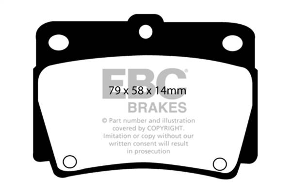 EBC - EBC 97-00 Mitsubishi Montero Sport 2.4 Yellowstuff Rear Brake Pads - DP41228R