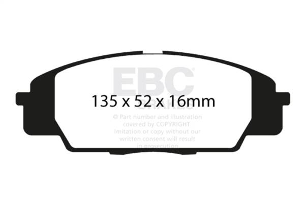 EBC - EBC 07-11 Acura CSX (Canada) 2.0 Type S Yellowstuff Front Brake Pads - DP41254R
