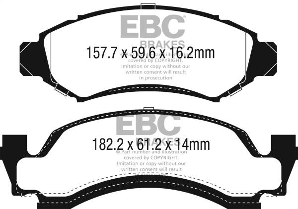 EBC - EBC 1974 AMC Ambassador 5.0L Yellowstuff Front Brake Pads - DP41265R