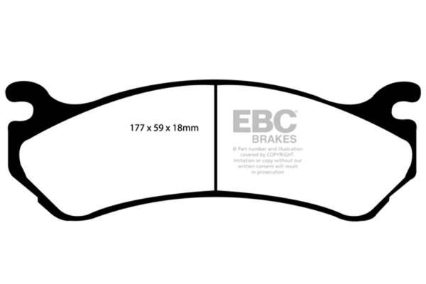 EBC - EBC 02 Cadillac Escalade 5.3 (Akebono rear caliper) Yellowstuff Front Brake Pads - DP41304R