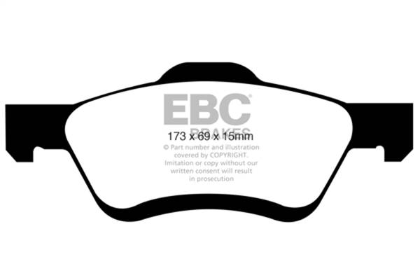 EBC - EBC 08-09 Ford Escape 2.3 Yellowstuff Front Brake Pads - DP41709R