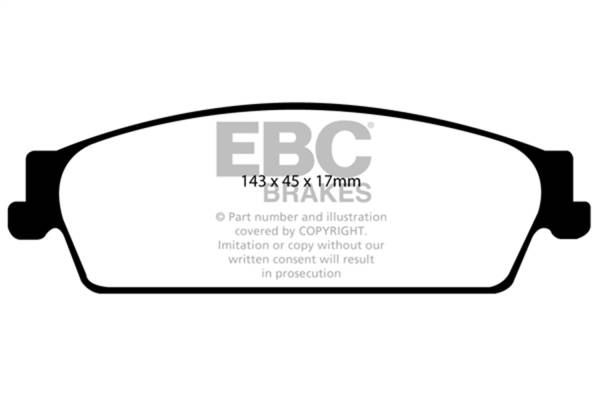 EBC - EBC 09-14 Cadillac Escalade 6.0 Hybrid Yellowstuff Rear Brake Pads - DP41780R