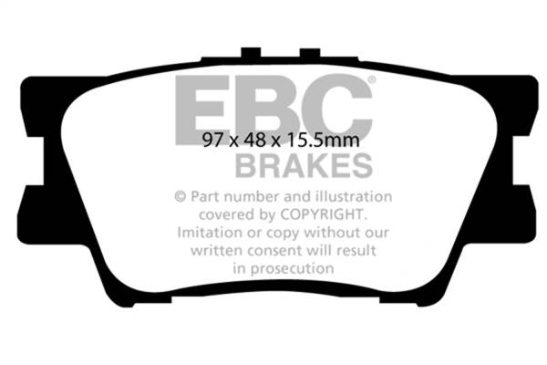 EBC - EBC 12-17 Toyota Camry 2.5L Yellowstuff Rear Brake Pads - DP41793R