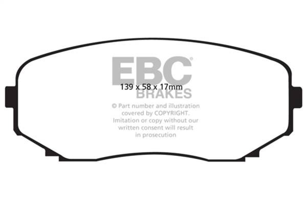 EBC - EBC 11-14 Ford Edge 2.0 Turbo Yellowstuff Front Brake Pads - DP41794R