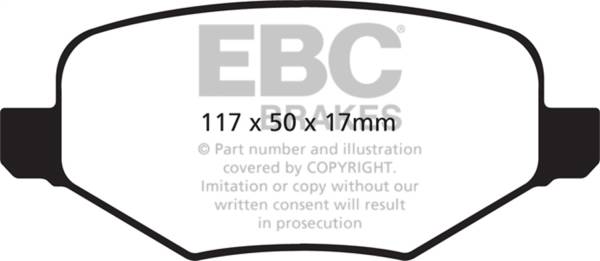 EBC - EBC 11-14 Ford Edge 2.0 Turbo Yellowstuff Rear Brake Pads - DP41826R