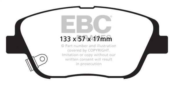 EBC - EBC 10-14 Hyundai Sonata 2.0 Turbo Yellowstuff Front Brake Pads - DP41864R