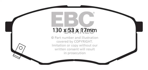EBC - EBC 10-15 Hyundai Tucson 2.0 FWD Yellowstuff Front Brake Pads - DP41866R