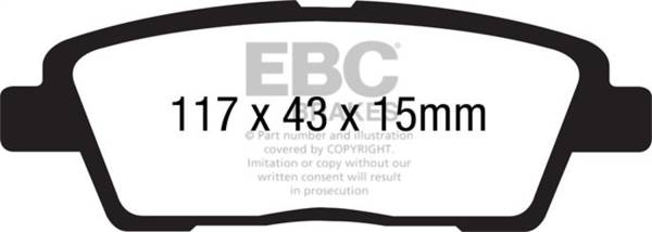 EBC - EBC 10-11 Hyundai Genesis 3.8 Yellowstuff Rear Brake Pads - DP41881R