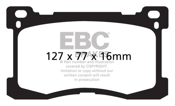 EBC - EBC 12+ Hyundai Equus 5.0 Yellowstuff Front Brake Pads - DP41882R
