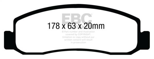 EBC - EBC 08-10 Ford F250 (inc Super Duty) 5.4 (2WD) Yellowstuff Front Brake Pads - DP41892R
