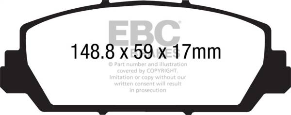 EBC - EBC 12+ Acura RDX 3.5 Yellowstuff Front Brake Pads - DP41896R
