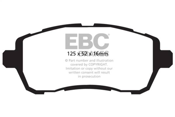 EBC - EBC 10+ Ford Fiesta 1.6L (Excl ST) Yellowstuff Front Brake Pads - DP42002R