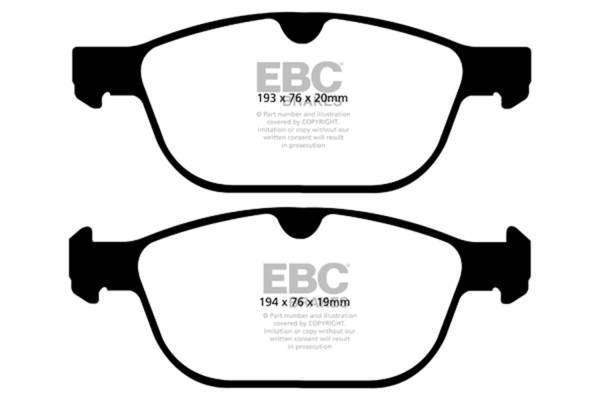 EBC - EBC 08+ Volvo XC60 3.0 Turbo Yellowstuff Front Brake Pads - DP42018R