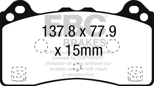 EBC - EBC 15-16 Ford Focus RS Yellowstuff Front Brake Pads - DP42274R
