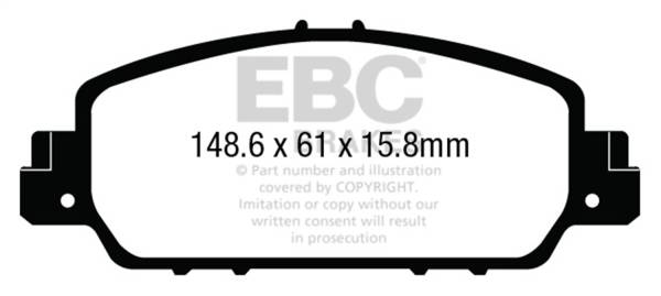 EBC - EBC 13+ Honda Accord Coupe 2.4 EX Yellowstuff Front Brake Pads - DP43014R