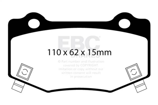 EBC - EBC 16+ Cadillac ATS-V 3.6 Twin Turbo Yellowstuff Rear Brake Pads - DP43023R