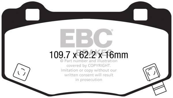EBC - EBC 15-17 Ford Mustang Shelby GT350/GT350R Yellowstuff Rear Brake Pads - DP43056R