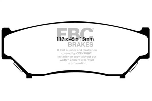 EBC - EBC 98-00 Chevrolet Tracker 1.6 (4 Door) Yellowstuff Front Brake Pads - DP4979R