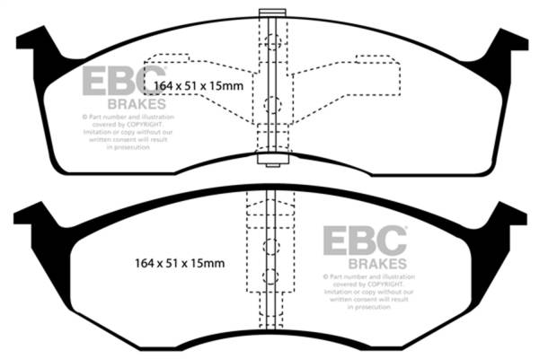 EBC - EBC 96-00 Chrysler Town & Country 3.3 (15in Wheels) Greenstuff Front Brake Pads - DP61065