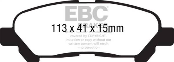 EBC - EBC 09-13 Toyota Highlander 2.7 2WD/4WD Greenstuff Rear Brake Pads - DP61838