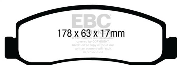 EBC - EBC 11 Ford F250 (inc Super Duty) 6.2 (2WD) Greenstuff Front Brake Pads - DP61898