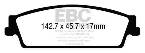 EBC - EBC 15+ Cadillac Escalade 6.2 2WD Greenstuff Rear Brake Pads - DP63022