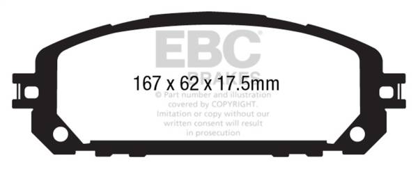 EBC - EBC 13+ Jeep Cherokee 3.2 Greenstuff Front Brake Pads - DP63030