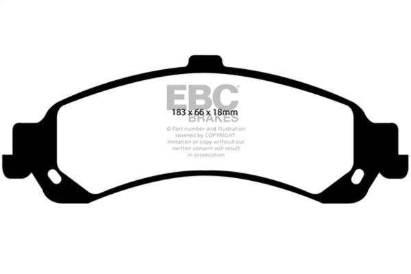 EBC - EBC 02 Cadillac Escalade 5.3 (PBR rear caliper) Extra Duty Rear Brake Pads - ED91635