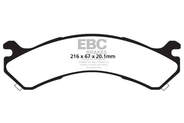 EBC - EBC 01-05 Chevrolet Silverado 3500 (2WD) Extra Duty Rear Brake Pads - ED91663