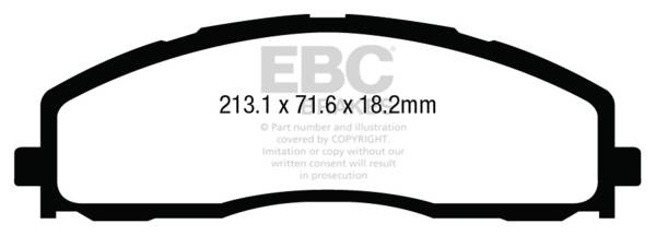 EBC - EBC 13+ Ford F250 (inc Super Duty) 6.2 (2WD) Extra Duty Front Brake Pads - ED93015