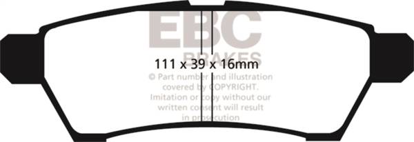 EBC - EBC 05+ Nissan Frontier 2.5 2WD Ultimax2 Rear Brake Pads - UD1100