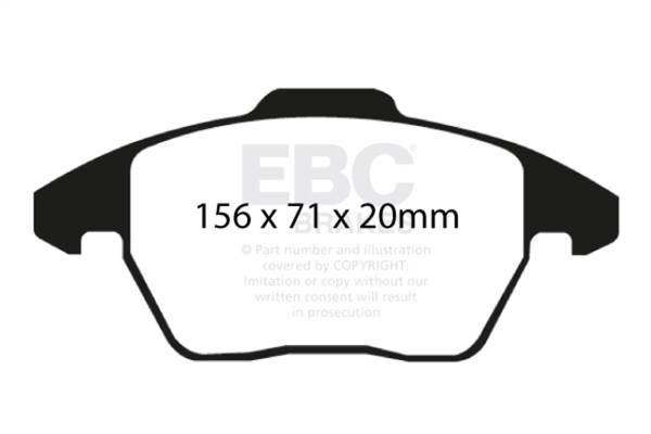 EBC - EBC 06-13 Audi A3 2.0 Turbo (Girling rear caliper) Ultimax2 Front Brake Pads - UD1107