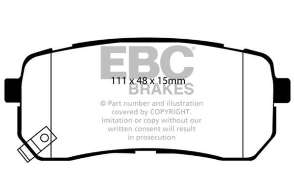 EBC - EBC 15+ Kia Sedona 3.3 Ultimax2 Rear Brake Pads - UD1302