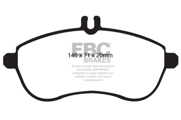 EBC - EBC 12-14 Mercedes-Benz C250 (W204) 1.8 Turbo Ultimax2 Front Brake Pads - UD1340