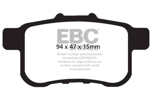 EBC - EBC 13+ Honda Accord Coupe 2.4 LX Ultimax2 Rear Brake Pads - UD1451