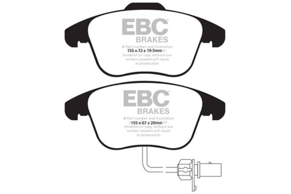 EBC - EBC 10+ Audi A5 2.0 Turbo Ultimax2 Front Brake Pads - UD1535