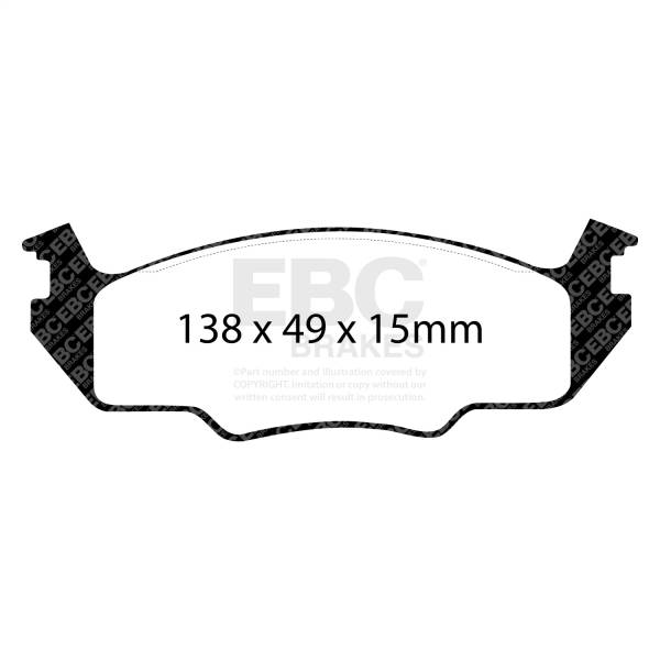 EBC - EBC 80-84 Volkswagen Golf 1.6 Ultimax2 Front Brake Pads - UD158