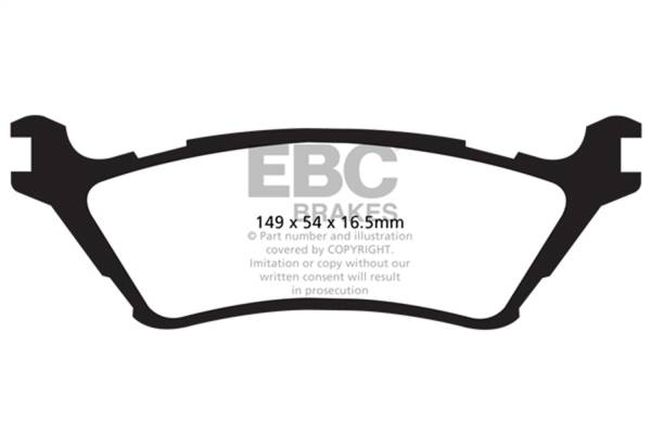 EBC - EBC 15+ Ford F150 2.7 Twin Turbo (2WD) Ultimax2 Rear Brake Pads - UD1602