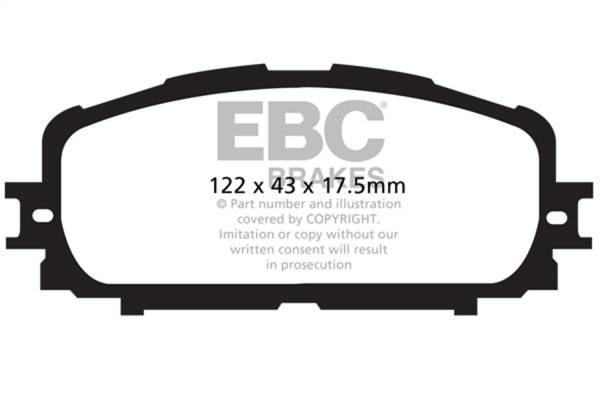 EBC - EBC 12+ Toyota Yaris 1.5 Ultimax2 Front Brake Pads - UD1628
